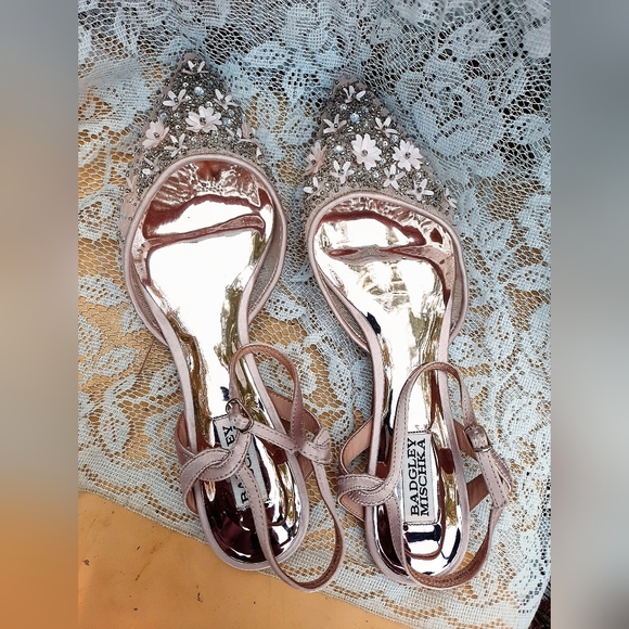 Badgley Mischka Shoes - Badgley Mischka Carissa Flats. Rose Gold, pink, silver. 9.5